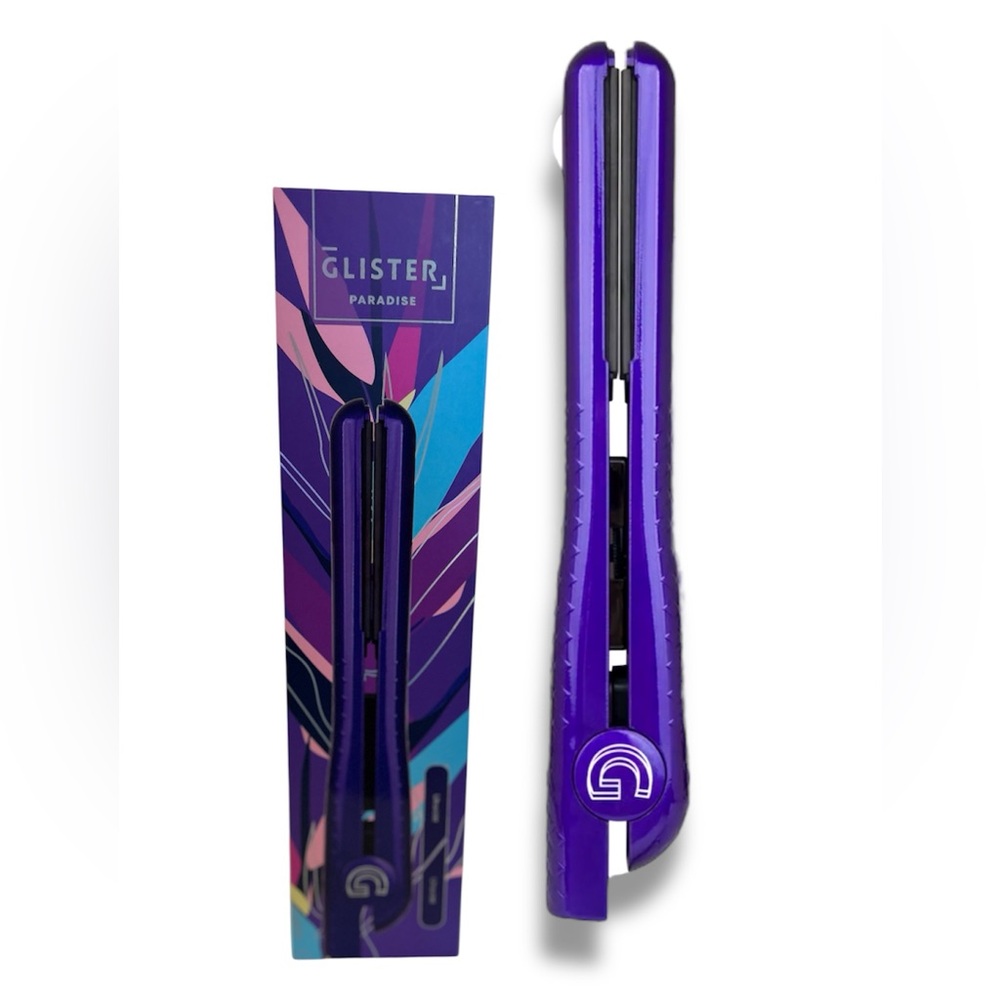 Glister Paradise 1.25" FLAT IRON WITH TOURMALINE GEMSTONE INFUSION Purple